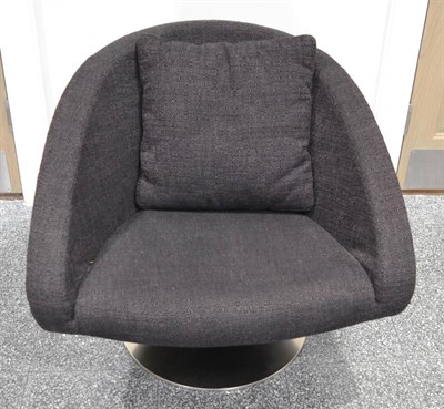 Lot 1210 - An Arketipo Love Chair, of recent date, upholstered in dark purple fabric with matching scatter...