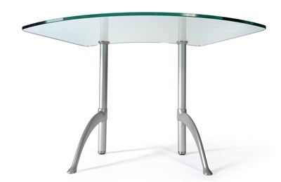 Lot 1213 - A Rolf Benz 8080 Anserztich Glass Top Coffee Table, of recent date, of convex shaped form,...