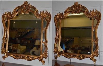 Lot 1223 - A Pair of Gilt Composition Mirrors, of recent date with acanthus moulded frames, 130cm by 116cm