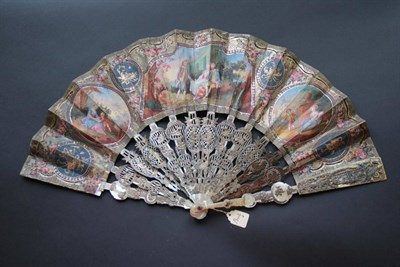 Lot 252 - A Friendly Gesture: A Circa 1780's Mother-of-Pearl Fan, with sticks in the form known as...