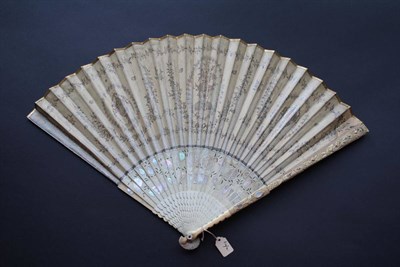 Lot 267 - An Elegant 18th Century Carved and Pierced Ivory Fan, with the addition of mother-of-pearl inlay to