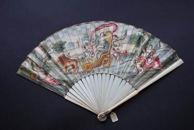 Lot 284 - The Triumph of Ariadne: An 18th Century Ivory Fan, with plain monture other than having had...