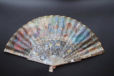 Lot 285 - The Marriage of Joseph to Asenath: A Marriage Fan, second half of the 18th century, double...