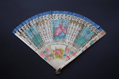 Lot 301 - A Simple 18th Century Bone Brisé Fan, its charm being in its naivety. The twenty-seven inner...