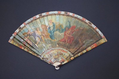Lot 306 - Hera: A 19th Century ";Vernis Martin"; Brisé Fan, with twenty-six inner sticks and two guards, the