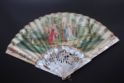 Lot 313 - Odysseus/Ulysses Returns: A Fine Pierced, Carved and Gilded Mid-18th Century Fan, the gorge...