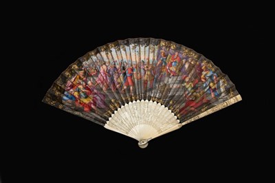 Lot 314 - The Legend of Gaius Mucius and Lars Porsena: A Rare Early to Mid-18th Century Italian Fan, with...