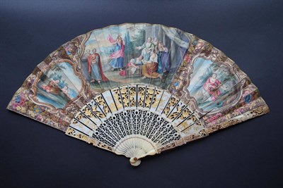 Lot 316 - Achilles and the Daughters of Lycomedes: A Fine and Extravagant Mid-18th Century Ivory Fan, the...