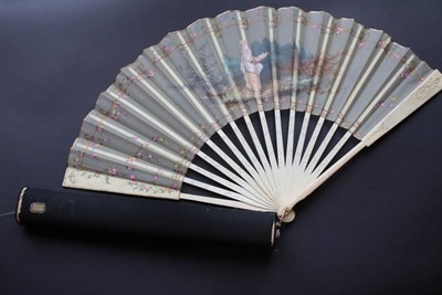 Lot 332 - The Flower Girl: A Large Circa 1890's Bone Fan, the guards and sticks simply pierced, slightly more