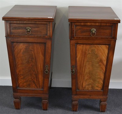 Lot 999 - A Pair of Early 19th Century Mahogany Pedestals, originally from a sideboard, each with a baize...