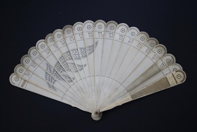 Lot 363 - A Circa 1860's to 1870's Ivory Brisé Fan, with some simple piercing to the sticks in a leaf...
