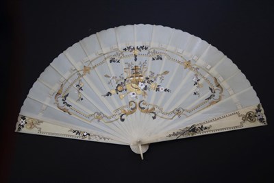 Lot 365 - A Circa 1880's Austrian Ivory Brisé Fan, with wide sticks, and a scalloped top edge, ivory...