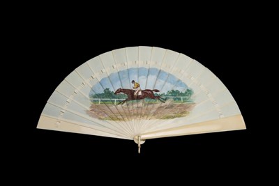 Lot 368 - A Circa 1870s Austrian Ivory Brisé Fan, with an ivory loop, eighteen inner sticks and two...