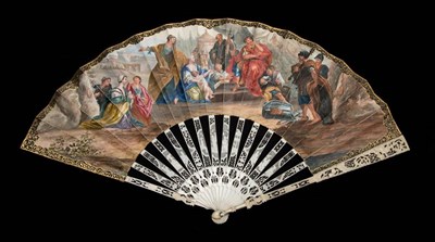 Lot 7 - The Family of Darius before Alexander: A Fine 18th Century Carved and Pierced Ivory Fan, with...