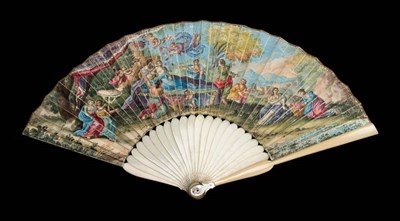 Lot 8 - The Toilet of Venus: An Early 18th Century Italian (?) Fan, the vellum leaf mounted à...