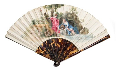 Lot 24 - An Early 18th Century Tortoiseshell Fan, the guards piqué with steel, the gorge plain, but...