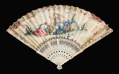 Lot 37 - Diana the Huntress: A Finely and Elaborately Carved and Pierced 18th Century Ivory Fan, the...