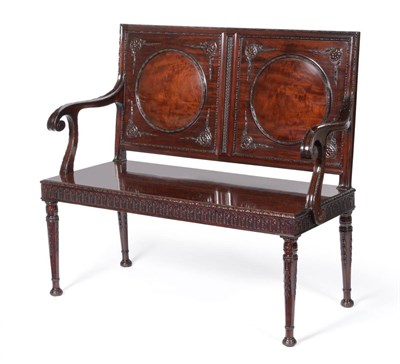 Lot 1051 - A Mahogany Hall Bench, in the manner of William Kent, stamped H Samuel, late 19th century, the...