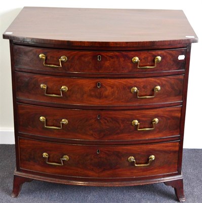 Lot 1060 - A Late George III Mahogany Bowfront Chest, attributed to Gillows of Lancaster, early 19th...