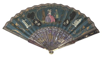 Lot 98 - L'offrande du Chasseur: A Very Unusual Late 18th Century Ivory (or possibly bone?) Fan, most of the