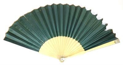 Lot 118 - A Slender 18th Century Ivory Fan, with plain sticks, the shoulders gently rounded, the tips of both