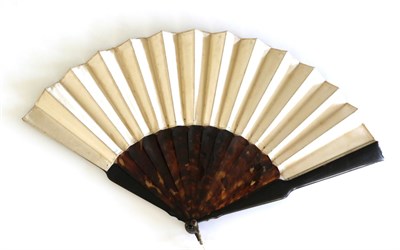 Lot 144 - A Late 19th Century Tortoiseshell Fan, the guards a good weight, the gorge with attractive...