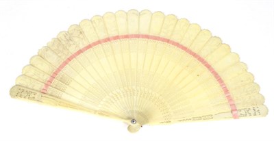 Lot 162 - A Regency Carved and Pierced Ivory Brisé Fan, the slender sticks and guards delicately...