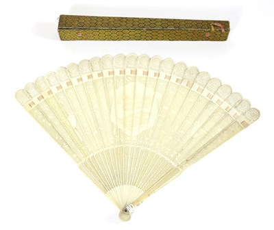 Lot 205 - A Fine Circa 1790 Carved and Pierced Chinese Ivory Brisé Fan, Qing Dynasty, the twenty-two...