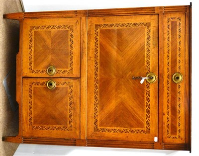 Lot 1111 - A Louis XVI Walnut and Parquetry Decorated Secrétaire à Abattant, with a deep drawer above a fall