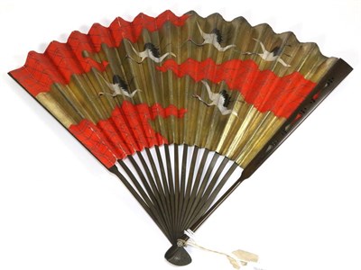 Lot 246 - A 19th Century Japanese Suehiro Ogi (wide ended-fan), so named to reflect the shape of the...