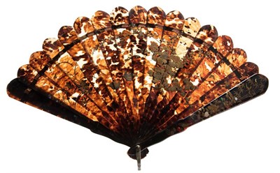 Lot 250 - A Fine Circa 1880's Tortoiseshell Brisé Fan, embellished with takamaki-e in several shades of...