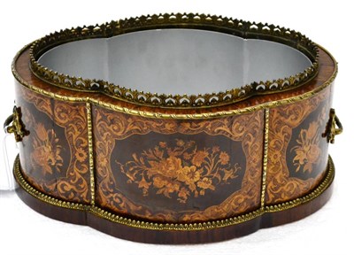 Lot 1120 - A French Louis XV Style Rosewood, Tulipwood and Floral Marquetry Jardinière, late 19th...