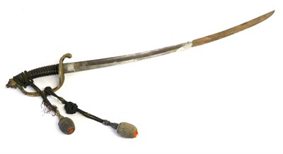 Lot 25 - A Dutch Model 1852 Jaeger Guard Officer's Sword, the 79cm single edge fullered steel blade with...