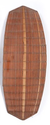 Lot 43 - A 19th Century Azande Slaver's Shield, Congo, constructed of split cane with basket weave...