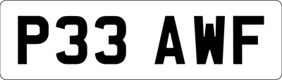 Lot 2011 - Number Plate P33 AWF On retention certificate