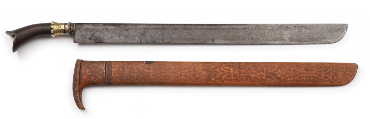 Lot 77 - A 19th Century Aceh ";Sikin Panjang"; (Sword), Indonesia, the 53cm straight broad steel blade...