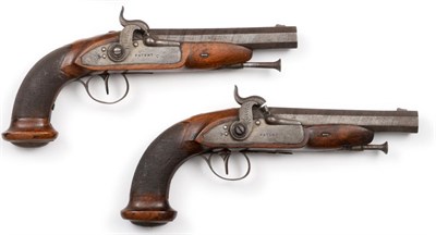 Lot 148 - A Pair of 19th Century Belgian Officer's 16 Bore Percussion Pistols, each with 15.5cm octagonal...