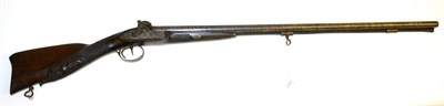 Lot 173 - An Early 19th Century Dutch Side by Side Double Barrel Percussion Sporting Gun, with 79cm twist...