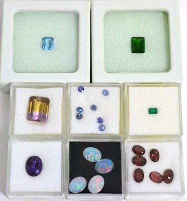 Lot 3001 - A Quantity of Loose Gemstones, including an ametrine, an aquamarine, a chrome diopside, an...