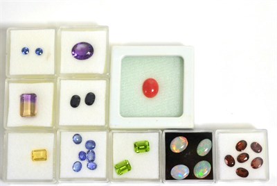 Lot 3005 - A Quantity of Loose Gemstones, including an amethyst, an ametrine, a heliodor, a cabochon...