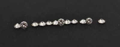 Lot 3008 - Twelve Loose Round Brilliant Cut Diamonds, estimated diamond weights 0.12 carat - 0.17 carat...