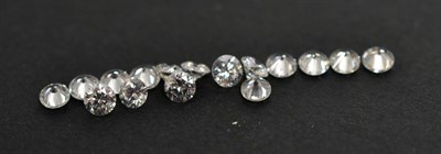 Lot 3010 - Sixteen Loose Round Brilliant Cut Diamonds, estimated diamond weight 0.10 carat each...