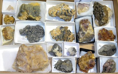 Lot 3032 - Eighteen Mineral Specimens From North Yorkshire, including Fluorites, Calcites, Cerussite and...