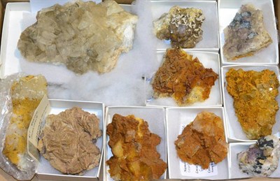 Lot 3033 - Ten Mineral Specimens From North Yorkshire, including Fluorites invested with Smithsonite and a...