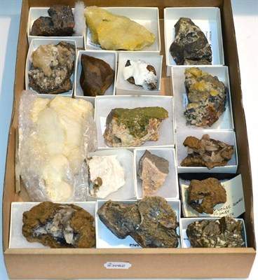 Lot 3038 - A Tray of Mixed Mineral Specimens, from Cumbria and County Durham including yellow Fluorite...