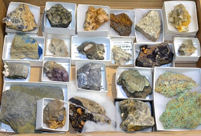 Lot 3043 - A Tray of Mineral Specimens, from Wales and Cheshire including specimens from Alderly Edge and...
