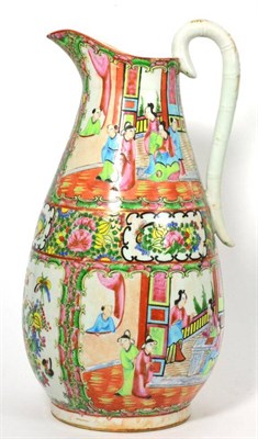 Lot 55 - A Cantonese Porcelain Water Jug, mid 19th century, of baluster form, typically painted in...