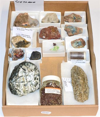 Lot 3046 - A Tray of Minerals From Scotland, including specimens from Wanloch Head and Garnets from the...