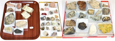 Lot 3047 - Three Trays of Mixed World Specimens, including a polished red Jasper and native Sulphur from...