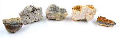 Lot 3068 - Five Mineral Specimens, including Smokey Quartz crystals and Topaz, Diamond rocks from the...